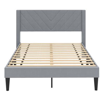 Bedframe voor 200 x 140 cm Matras Geïmpregneerd Tweepersoonsbedframe Platformbed met Hoofdeinde Grijs