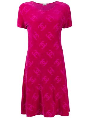 CHANEL Pre-Owned robe courte à motif CC (1996) - Rose