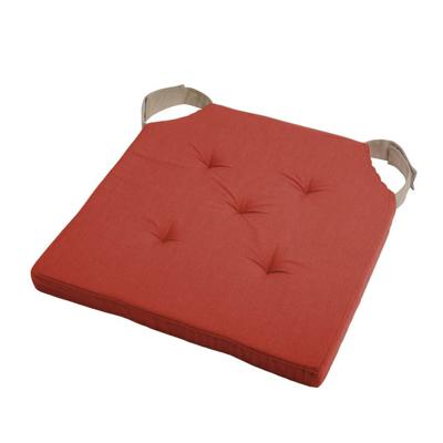 Stof Textile stoelkussen DUO - terracotta - 38 x 38 x 4 cm - klittenband sluiting