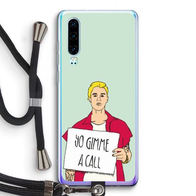 Gimme a call: Huawei P30 Transparant Hoesje met koord