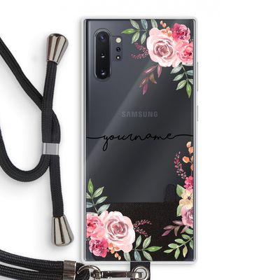 Rozen: Samsung Galaxy Note 10 Plus Transparant Hoesje met koord