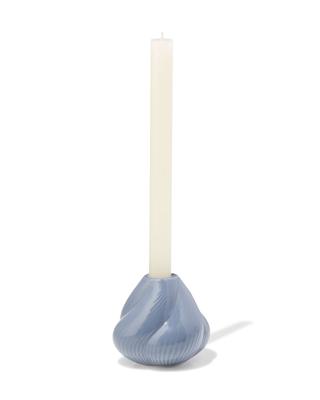 051 Kandelaar 9.2x9cm Keramiek Twist Grijs (blauw)