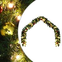 VidaXL Kerstslinger versierd met kerstballen en led-lampjes 10 m