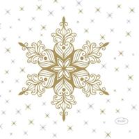 Duni servetten snowstars white 24x24cm