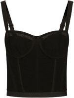 Dolce & Gabbana haut-corset en tulle à design drapé - Noir - thumbnail