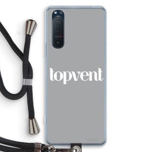 Topvent Grijs Wit: Sony Xperia 5 II Transparant Hoesje met koord