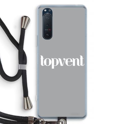 Topvent Grijs Wit: Sony Xperia 5 II Transparant Hoesje met koord