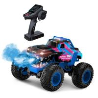 Auto met afstandsbediening - TURBO CHALLENGE - Smashroar TC100 - Rookoptie - Blauw - 1/12 - Oplaadbare batterij en batterijen inbegrepen