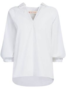 Marni blouse en coton à col v - Blanc