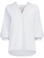 Marni blouse en coton à col v - Blanc - thumbnail