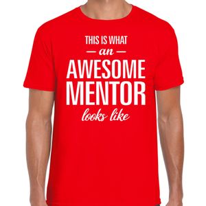 Awesome mentor fun t-shirt rood voor heren - bedankt cadeau voor een  mentor 2XL  -