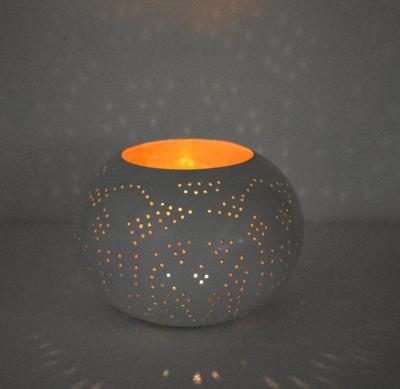 oosterse waxinehouder filigrain - ufo wit-goud