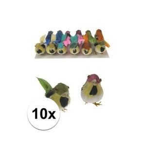 Decoratie vogeltje 10 stuks