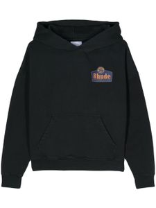 RHUDE hoodie en coton à logo imprimé - Noir