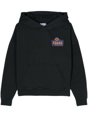 RHUDE hoodie en coton à logo imprimé - Noir