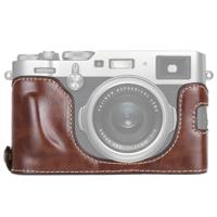 1/4 inch draad PU lederen camera halve Case Base voor FUJIFILM X100F (koffie)