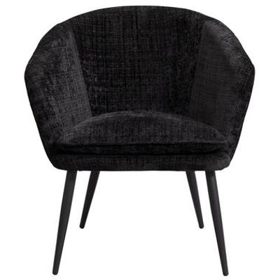Fauteuil Cloe - stof - zwart - Leen Bakker