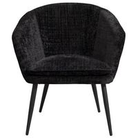 Fauteuil Cloe - stof - zwart - Leen Bakker