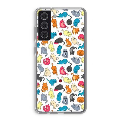 Kleurrijke katten: Samsung Galaxy S21 FE Transparant Hoesje