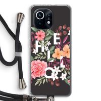 Hello in flowers: Xiaomi Mi 11 Transparant Hoesje met koord Hello in flowers: Xiaomi Mi 11 Transparant Hoesje met koord