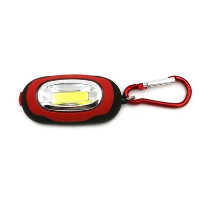 Draagbare mini sleutelhanger Pocket Torch COB LED licht zaklamp lamp met 3 modi (rood)