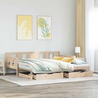Slaapbank met onderschuifbed en lades zonder matras 90x190 cm