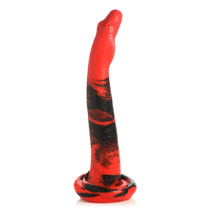 XR Brands King Cobra - Silicone Dildo - 14 / 36 cm - Red/Black