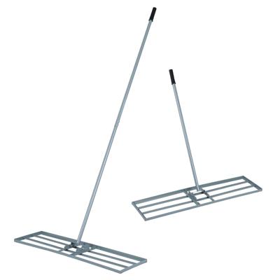 Gras Egaliseerhark met Ergonomisch Handvat Metalen Grasriek Egalisatie Oppervlakvlakker Gazonwerktuig Zilver