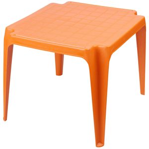 Sunnydays Kindertafel - oranje - kunststof - buiten/binnen - L56 x B51 x H44 cm