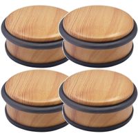 5x Stuks ronde deurstopper houtlook 10 x 4,5 cm van metaal