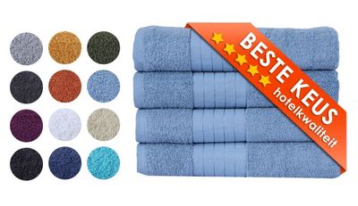 Zavelo Luxe Badhanddoeken - Hotelkwaliteit - Handdoeken - 70x140 cm - 4 Stuks - IJsblauw