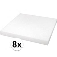 Knutsel piepschuim - 8x - plaat - vierkant - 40 x 40 x 4 cm - hobby materiaal