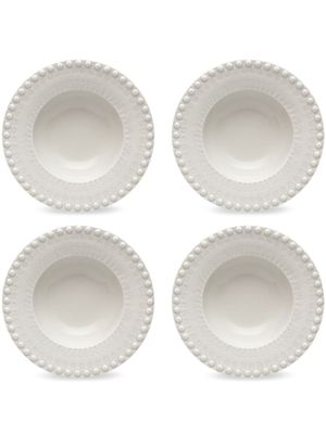 Bordallo Pinheiro lot de quatre assiettes à soupe Fantasia - Tons neutres
