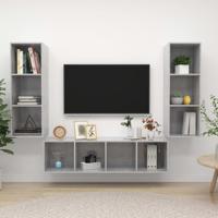 3-delige Tv-meubelset spaanplaat betongrijs