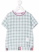 Thom Browne Kids t-shirt à carreaux - Bleu