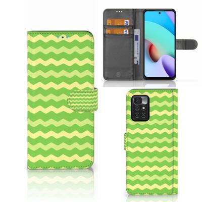 Xiaomi Redmi 10 | Telefoon Hoesje | Waves Green | Portemonnee hoesje