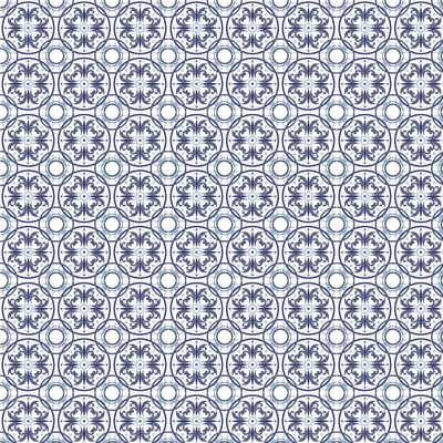 Blauw geometrisch tegel effect vinyl tapijt