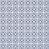 Blauw geometrisch tegel effect vinyl tapijt