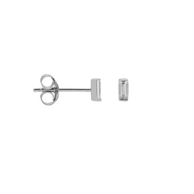 Karma Oorbellen Zirconia Solid Square | Zilver