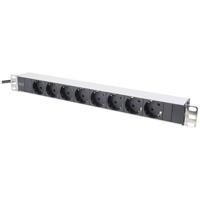 Digitus DN-95401 19 inch Stekkerdoos voor patchkast 1 HE Geaarde contactdoos Incl. 2 metalen houders - thumbnail