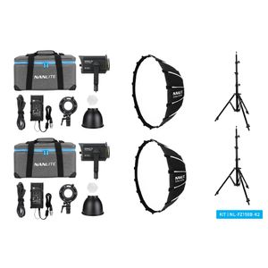 Nanlite Forza 150B Bi-color LED dual kit (w/ light stand and softbox)