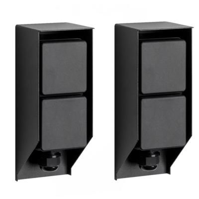 Set van 2 Tuinstopcontact Double Wall buitenstopcontact zwart