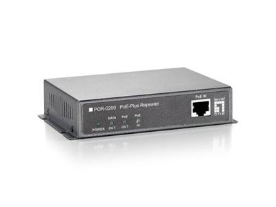 LevelOne por-0200 fast ethernet network repeater, 2x fe, poe-plus 802.3at, 200m