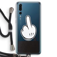 Middle finger white: Huawei P20 Pro Transparant Hoesje met koord