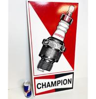 Champion Bougie Rood Wit Logo Emaille Bord &apos;Box-model&apos; - 70 x 35 cm