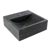 SaniSupply Square fontein natuursteen 30x30x10 cm zwart - thumbnail