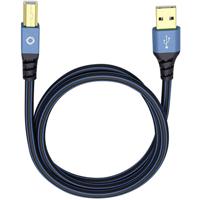 Oehlbach USB Plus B USB 2.0 [1x USB-A 2.0 stekker - 1x USB-B 2.0 stekker] 5.00 m Blauw Vergulde steekcontacten - thumbnail