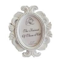 2 PC'S Floral foto ronde foto frame houder bruiloft Home decor (wit)