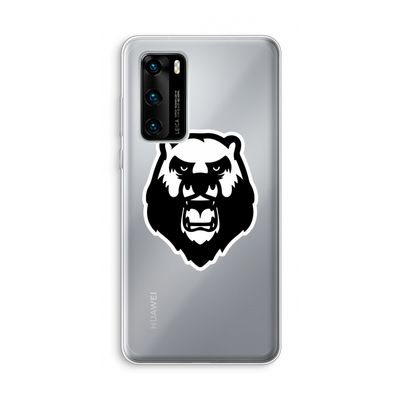 Angry Bear (white): Huawei P40 Transparant Hoesje
