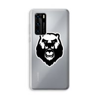 Angry Bear (white): Huawei P40 Transparant Hoesje